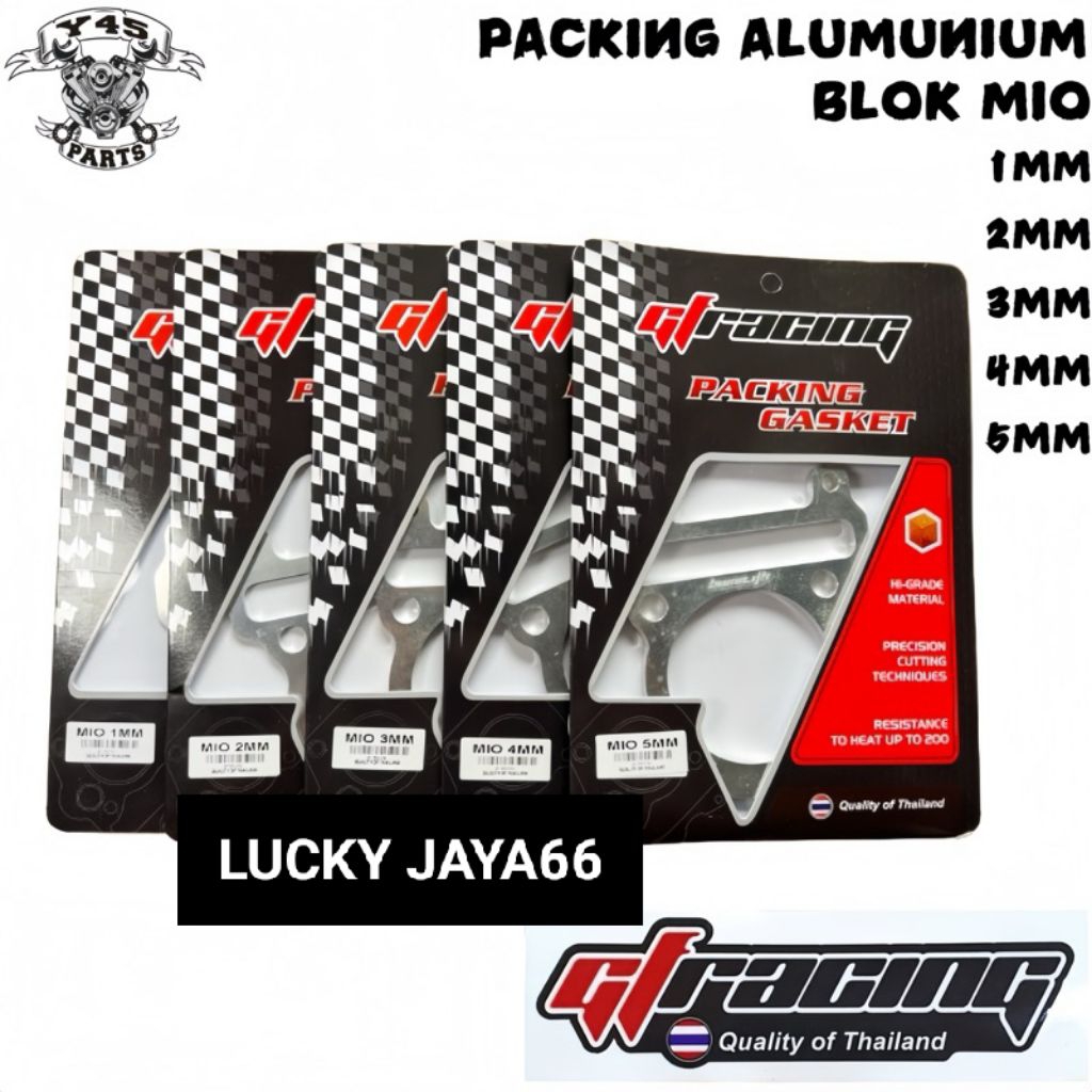 paking blok seher alumunium gf racing Yamaha mio smile Mio sporty Mio soul  Nouvo Fino tebal 1mm 2mm