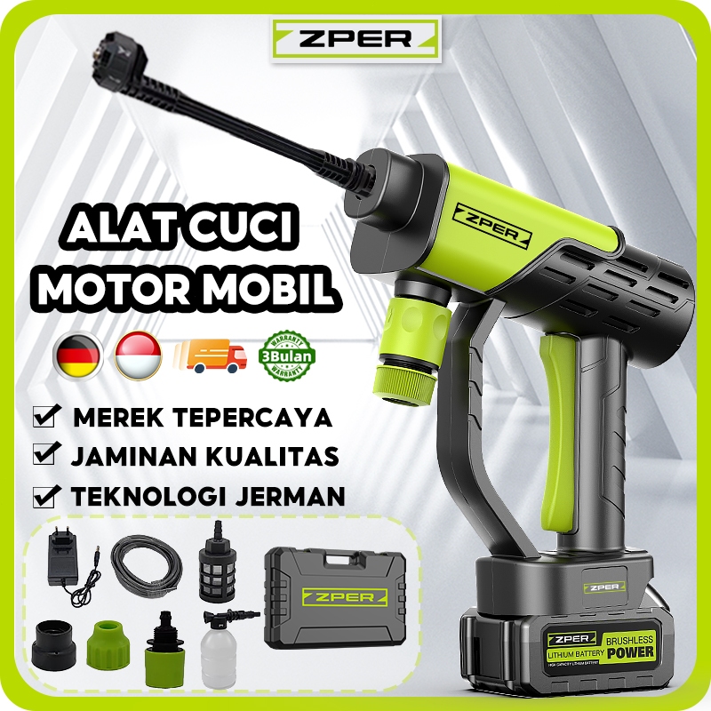 ZPER Alat Cuci Motor Dan Mobil Semprotan Kencang Tekanan Tinggi Portable Pompa Alat Pencuci Motor Se