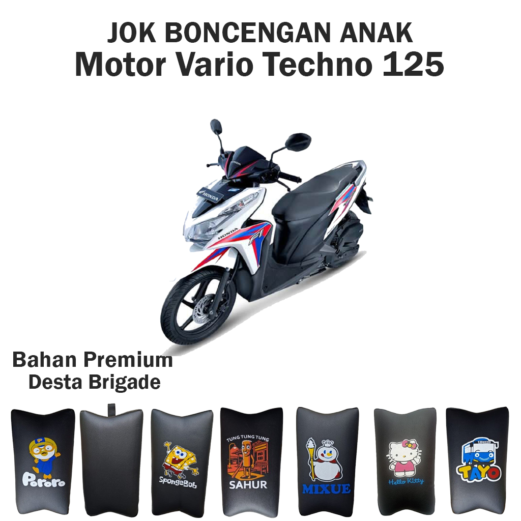 Jok Boncengan Anak Vario Techno 125 – Bahan Kulit Tebal, Sablon Tahan Lama
