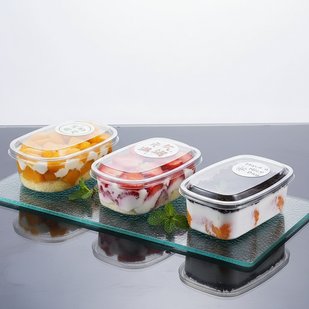 10pc Mika Dessert Korea Oval 350ml / Box Mika Wadah Dessert Korean Tiramisu Cake Kue Puding 350 ml