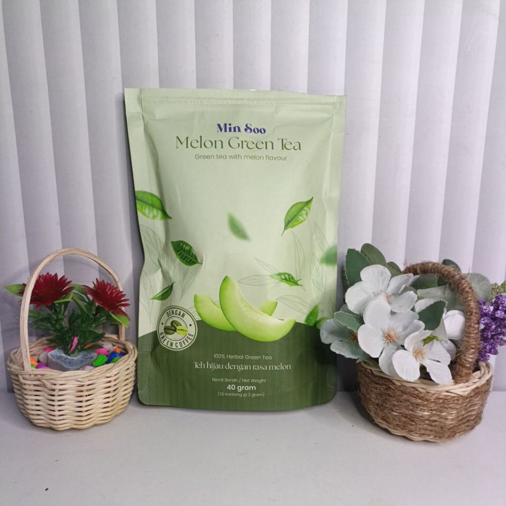 [PL] MINSOO Herbal Teh Hijau dengan rasa melon 40 gr [sisa 19 kantong habis dipakai bikin video prom