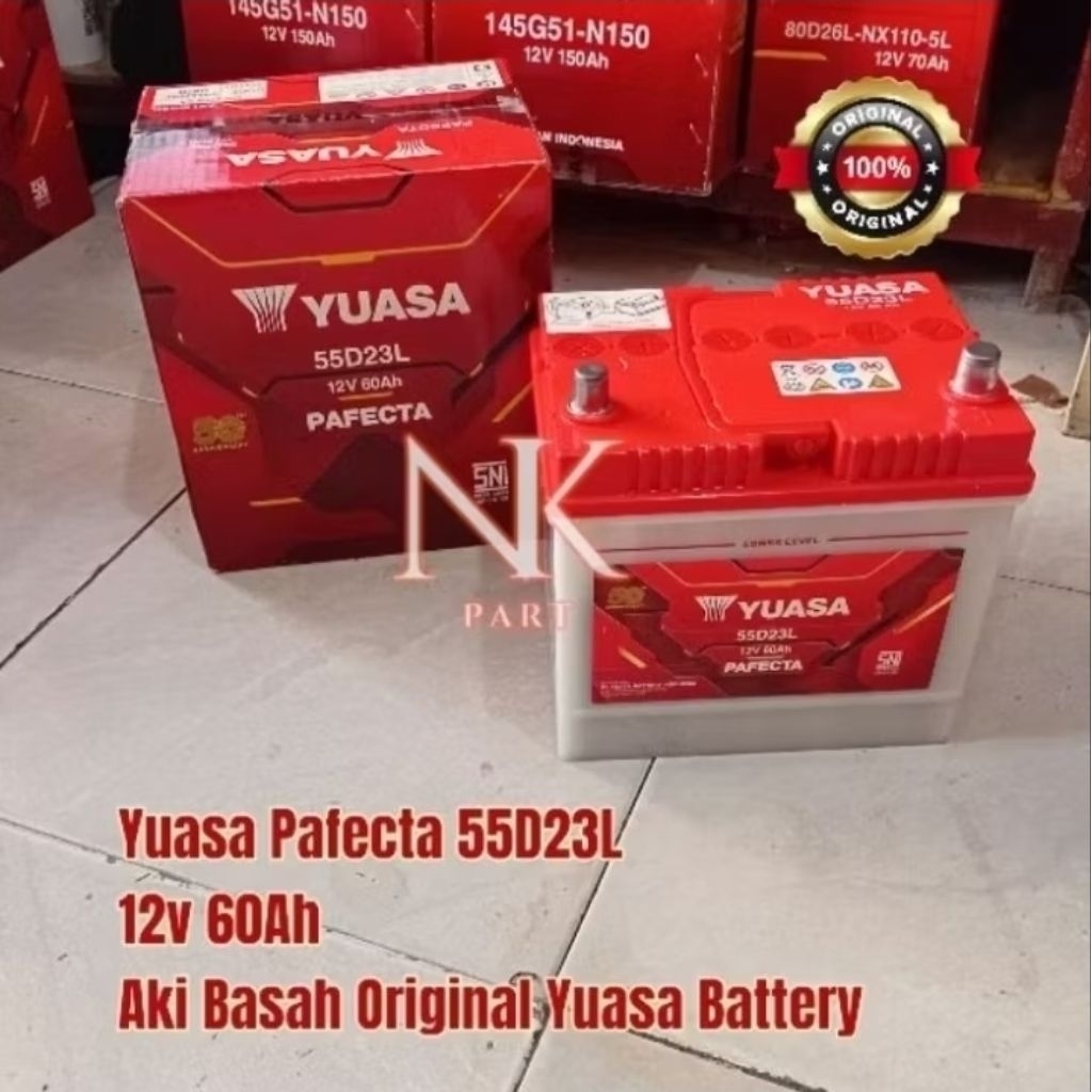 Aki Mobil Yuasa 55D23L Pafecta 12v 60Ah Accu Basah Original YUASA