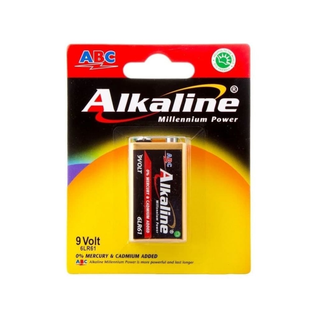 Baterai ABC Alkaline 9 volt / baterai ukuran 9 volt