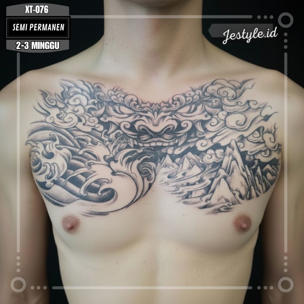 [XT-076] Tato temporer Tato Semi permanen Dada Punggung tahan lama 2-3 Minggu