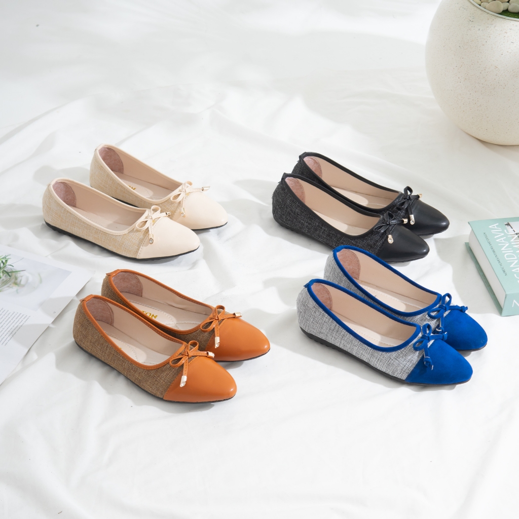 Sepatu Flat Shoes Wanita Simpel Gaya Korea | Flat Shoes Wanita Kekinian Korean Style