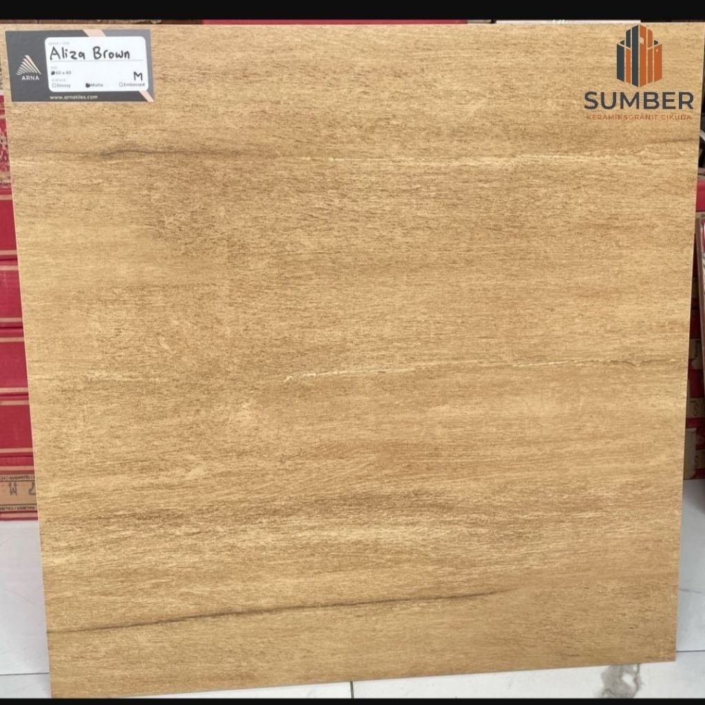 GRANIT 60X60 MATT / KASAR KW1 MOTIF KAYU | ARNA ALIZA BROWN EXPORT