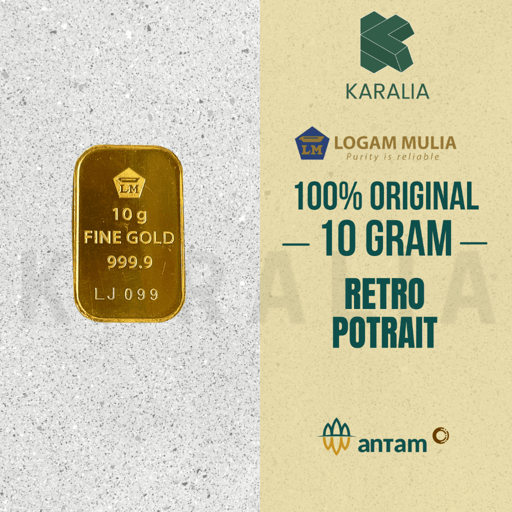 Antam Logam Mulia Emas Antam 10 Gram Retro Potrait LM Antam Emas Antam Logam Mulia 10 Gram Retro Pot
