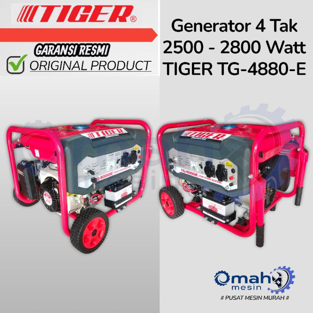 Mesin Genset 2500 Watt - 2800 Watt Merk TIGER TG4880E / Generator TIGER 2500 Watt - 2800 Watt / Mesi