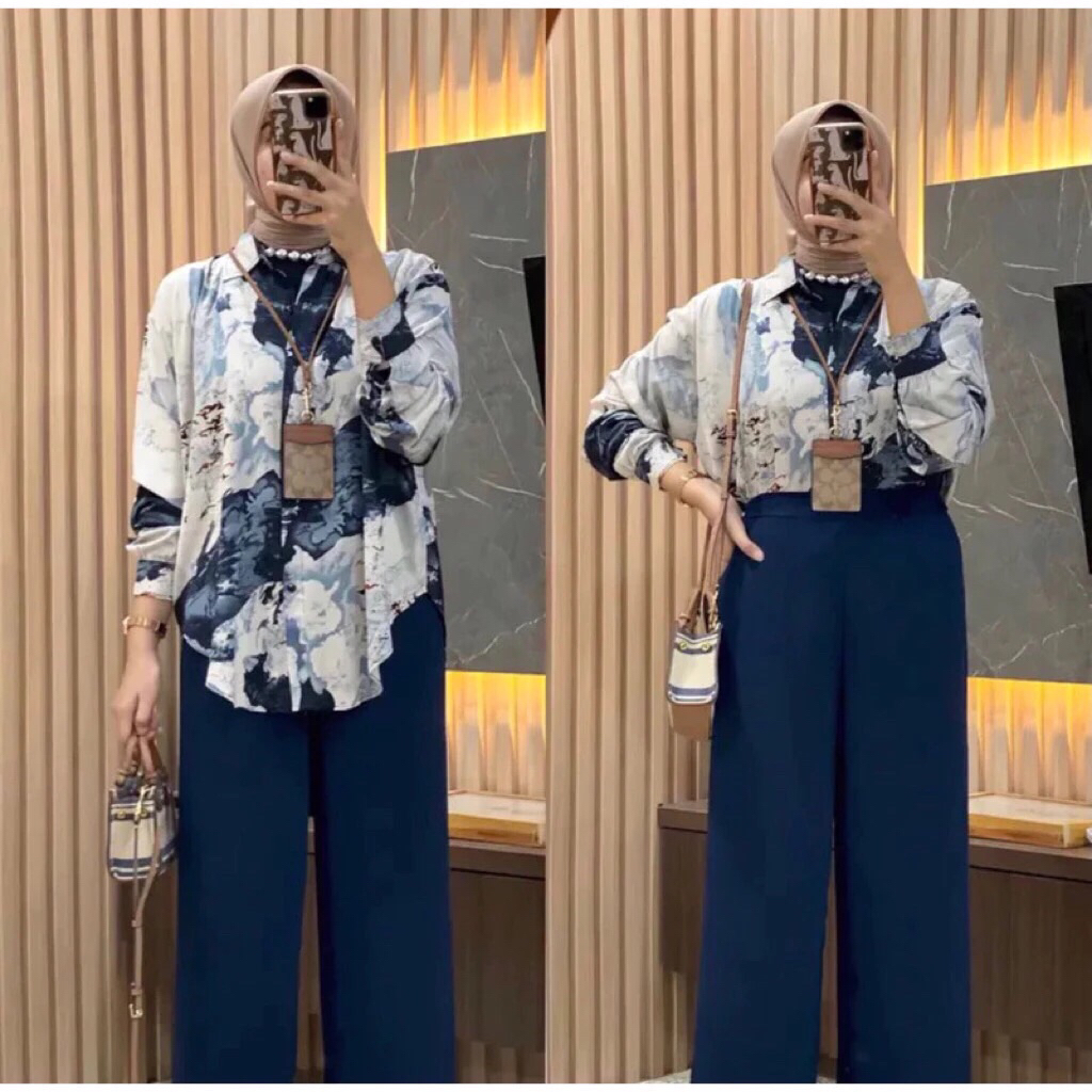 [SETCEL RAYON] Setelan Wanita Bahan Rayon - Adem & Nyaman / Setelan Kemeja Wanita Casual Rayon /  Se