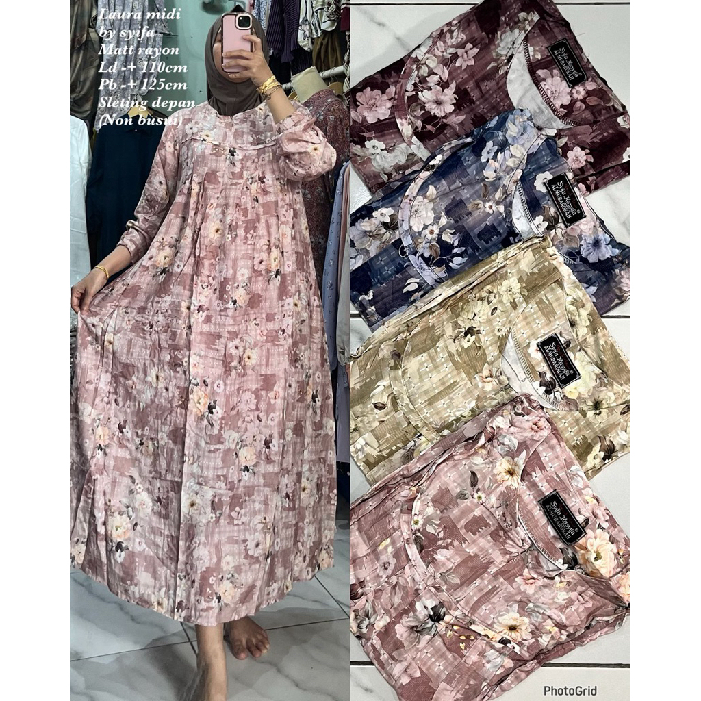 (wajib tanya stock)DRESS RAYON SYIFA KASYIFA/GAMIS/MIDI