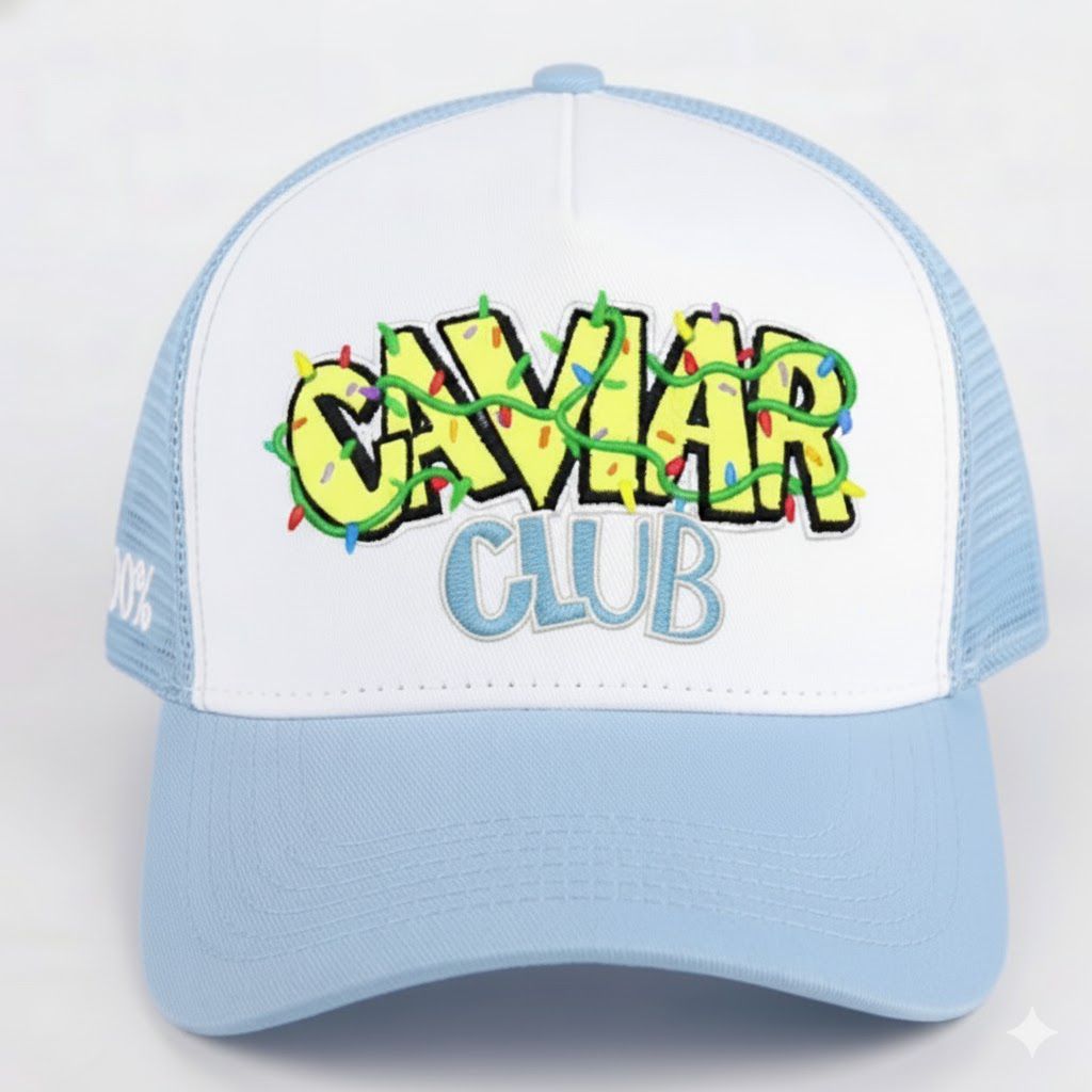 Topi Jaring CAVIAR CLUB Biru Muda Trucker Sirkulasi Udara PRIA & WANITA