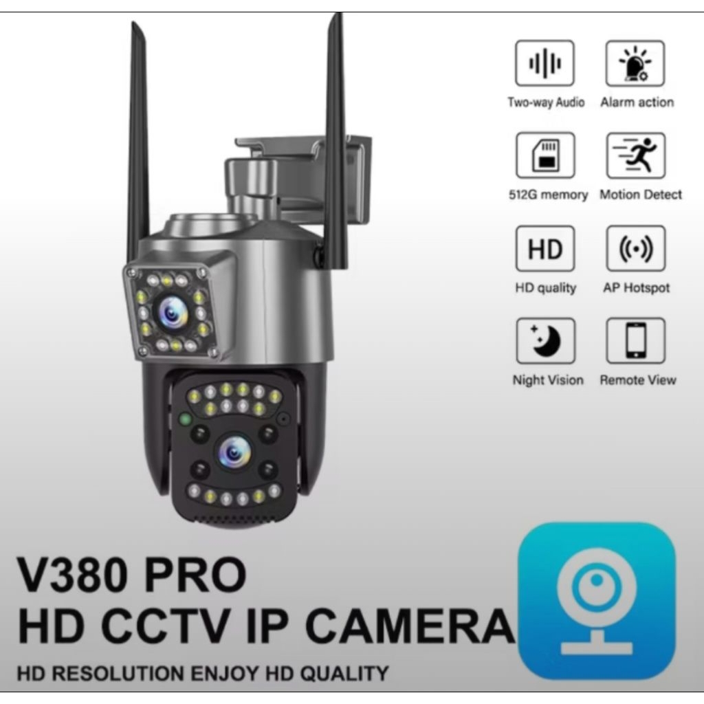 CCTV V6 4G SIMCrd gsm 8MP V380PRO FREE MEMORY 32GB CEK DESKRIPSI