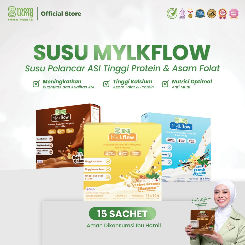 [LEBIH HEMAT] Mom Uung Susu Mylkflow 15 Sachet - Susu Pelancar ASI Halal BPOM