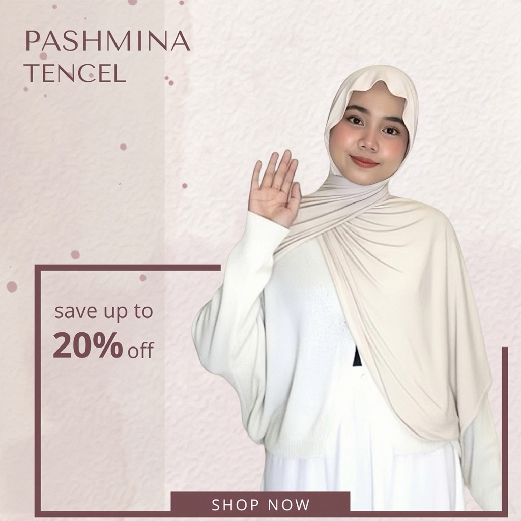 Pashmina Tencel Premium Flowy Karanggo | Hijab Polos Lembut Mudah Dibentuk