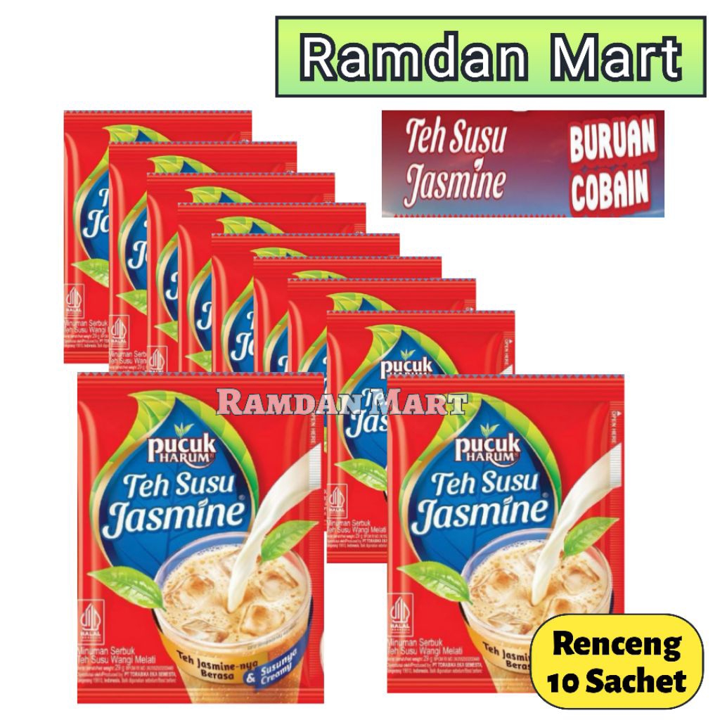 Teh Pucuk | Teh Susu Jasmine Perenceng (10 sachet )