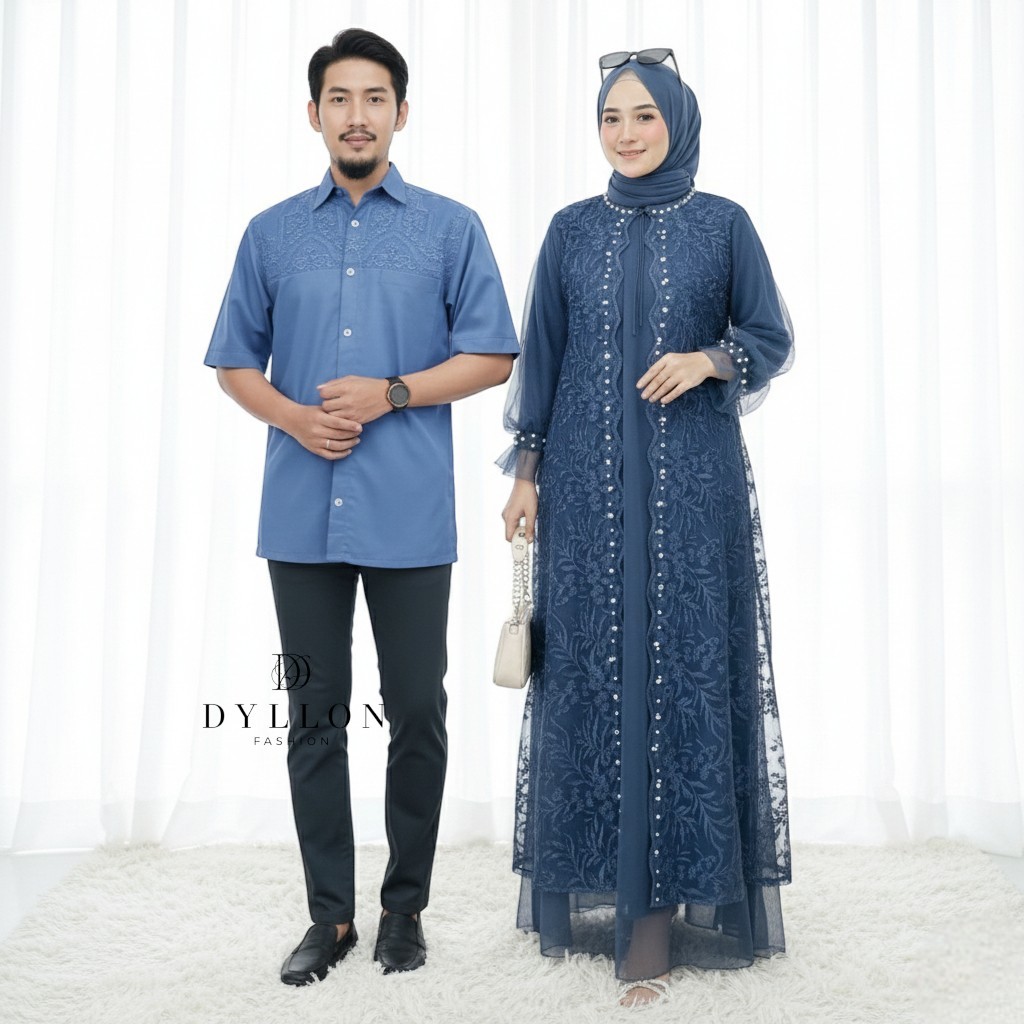 Gamis Couple Sarimbit Ibu Anak Ayah Terbaru Ghamis 2026 Viral Brukat Qemeja Fashion Pasangan Laki Pe