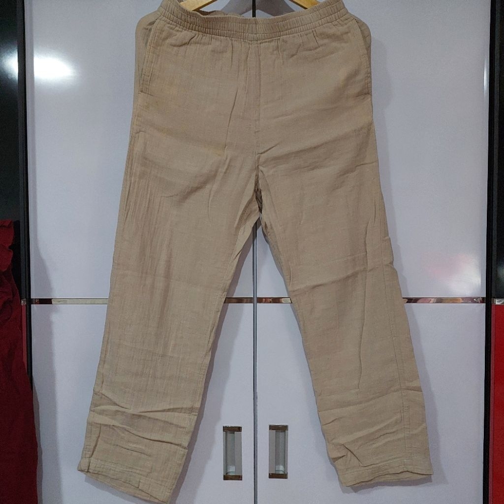 Celana Panjang Unisex / Celana Kulot Warna Cream Coksu Bahan Berkualitas