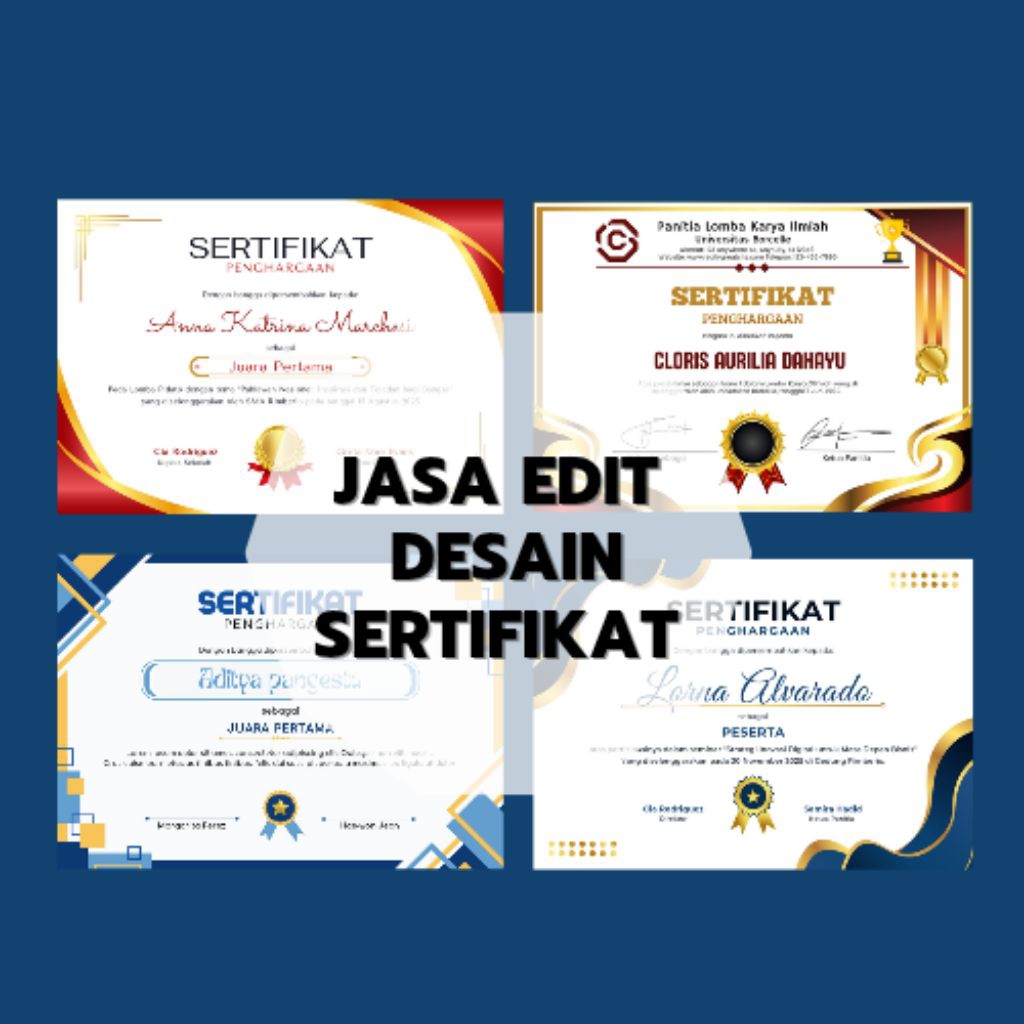 Jasa  Edit Desain Sertifikat Tercepat Melayani Untuk Penghargaan/Seminar/Kursus