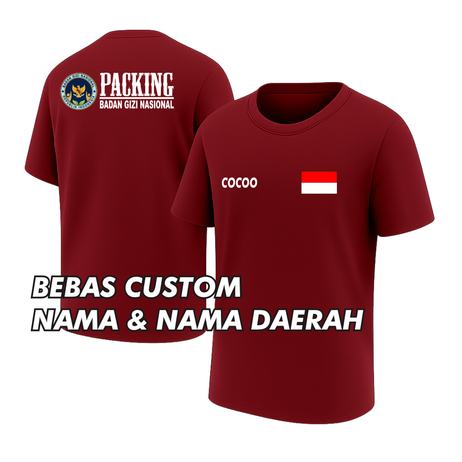 KAOS TEAM PACKING - Kaos SPPG Resmi Program Gizi Nasional | Baju Kerja Tim Distribusi Makanan Bergiz