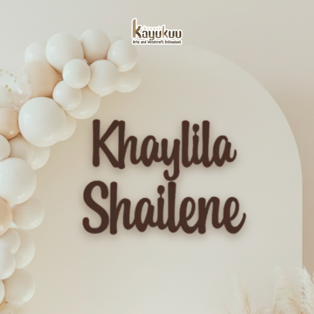 Kreasikayukuu Custom Nama Tulisan Kertas Jasmine Dekorasi Ulang Tahun Tasyakuran [HARGA PERHURUF]