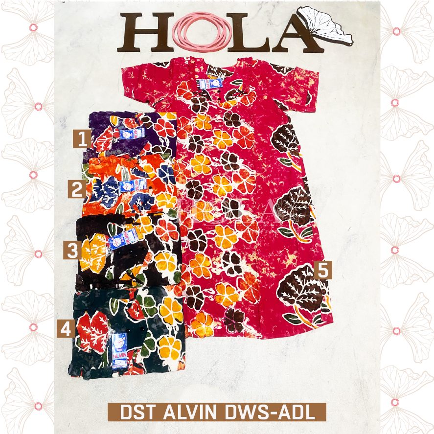 HOLA_FASH | Daster Alvin, daster batik, baju tidur, piyama daster, daster adem, baju rumah