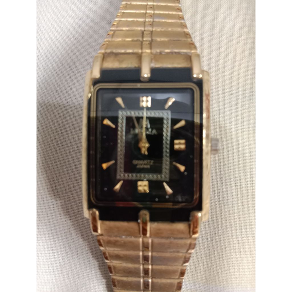 Jam tangan wanita merk MEMA kondisi mati 22k electro gold plated