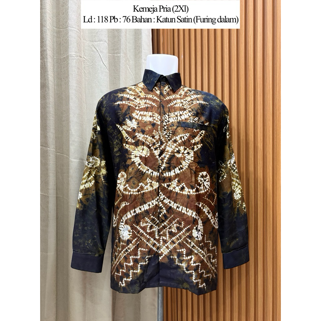 kemeja pria s katun satin