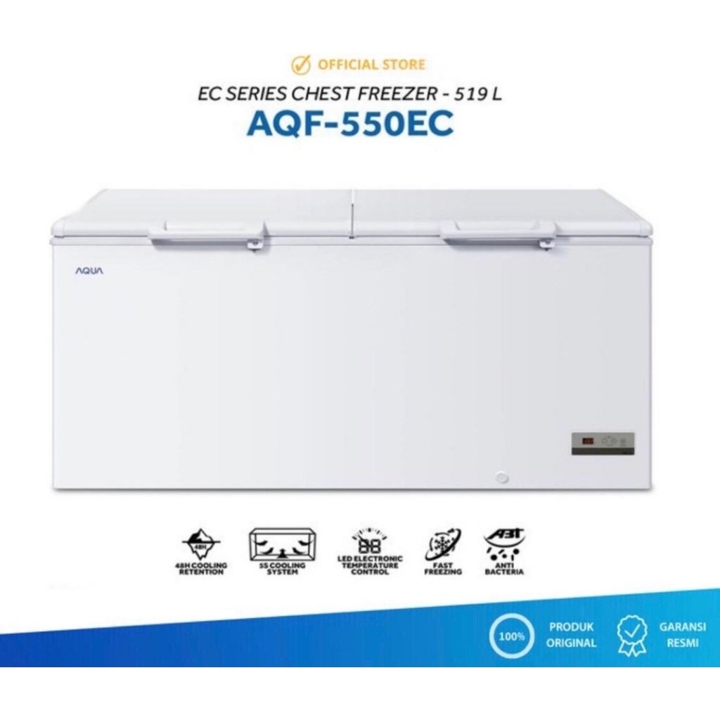 BOX FREEZER AQUA AQF-550EC CHEST FREEZER 500LITER