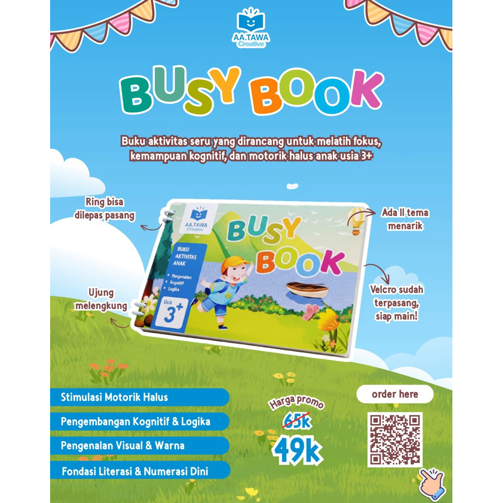 Buku Aktivitas Anak 3 tahun Montesori Book Buku Bermain dan Belajar Anak Busy Book
