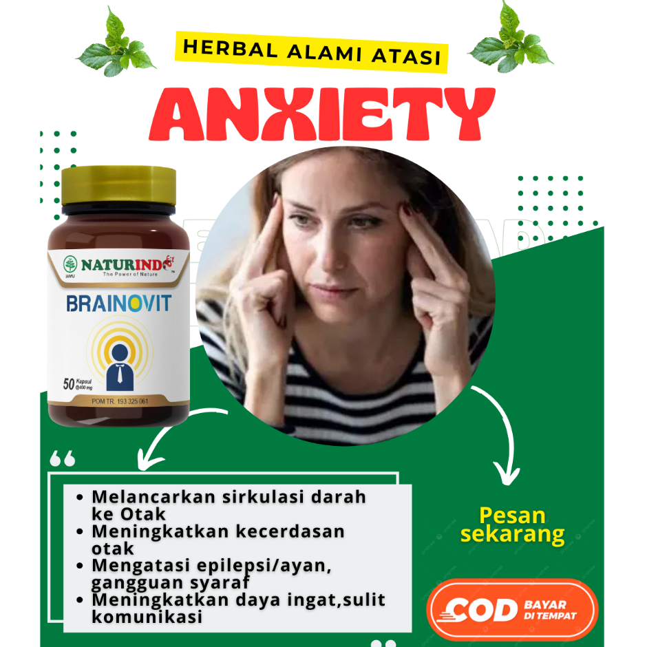 Obat Herbal Mengurangi Anxiety Cemas Skizofrenia Insomnia Stess Kecemasan Brainovit Naturindo