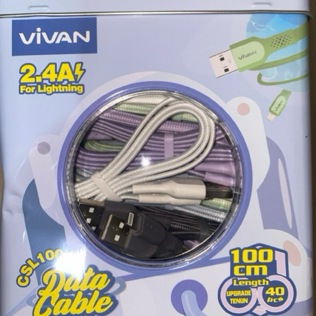 Kabel Data 1 Toples Iphone 40pcs 2,4A