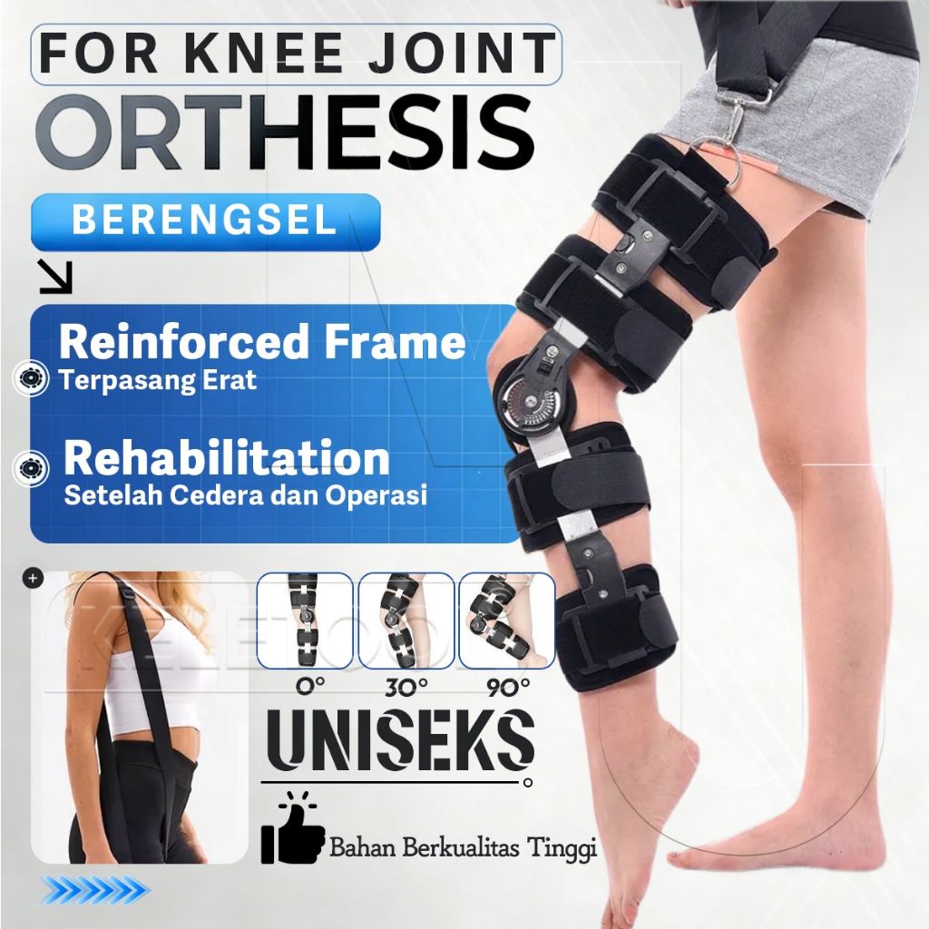 Universal Adjustable Peyangga Knee Brace Oestheoar Arthritis Deker Pelurus Kaki Berfungsi OA Penyang