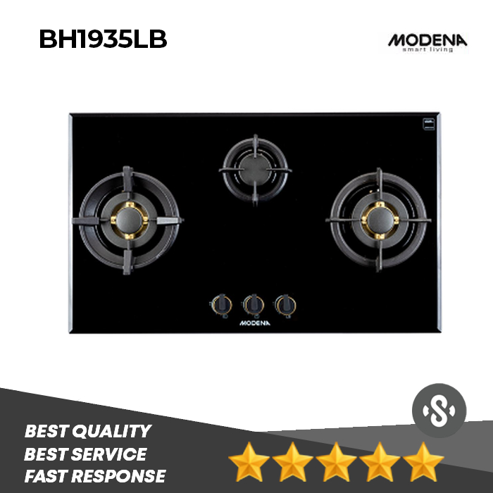 MODENA BH 1935 BDBK kompor tanam 3 tungku full kuningan 90 cm BH 1935 LB