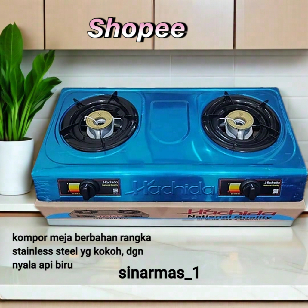 HACHIDA kompor gas dua tungku/kompor stainless steel GS 888EC GS 888 EC SNI