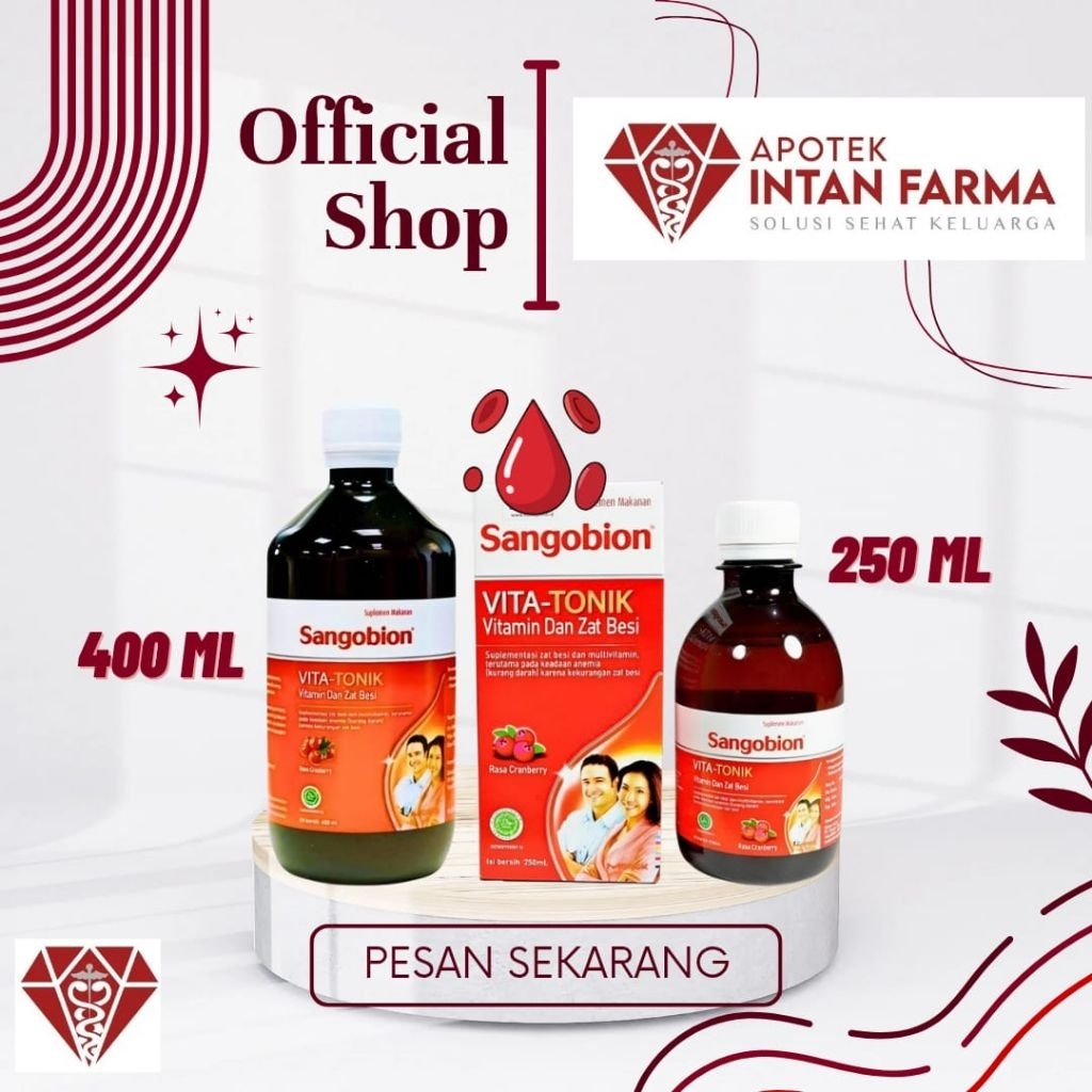 Sangobion Vita-Tonik sirup vitamin dan zat besi penambah darah anemia pada dewasa 1 botol