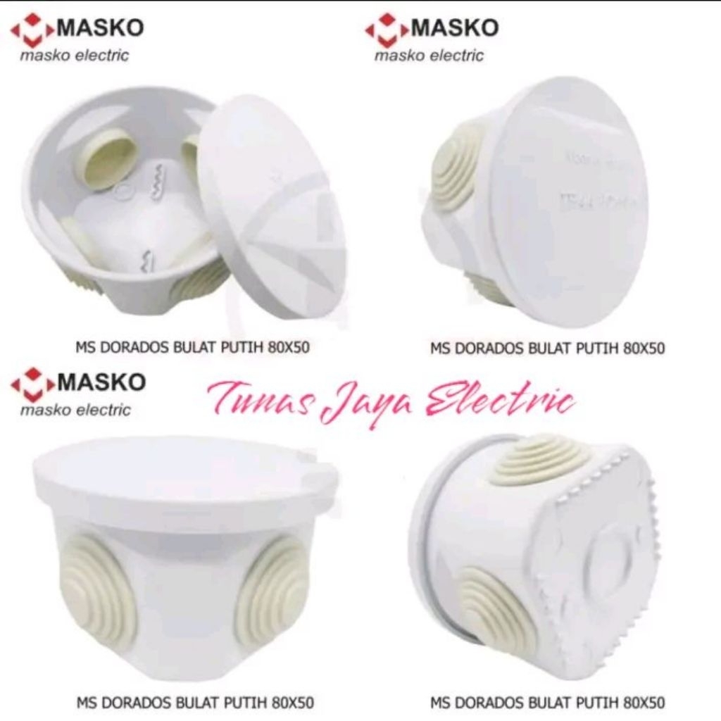 Dorados / Duradus Bulat 80 x 80 x 50mm Putih IP44