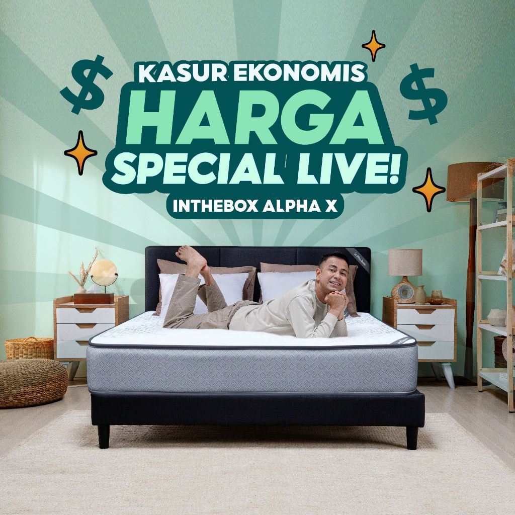 INTHEBOX ALPHA X - Kasur Springbed - FREE Bantal - Ukuran kasur 90x200, 100x200, 120x200, 140x200, 1
