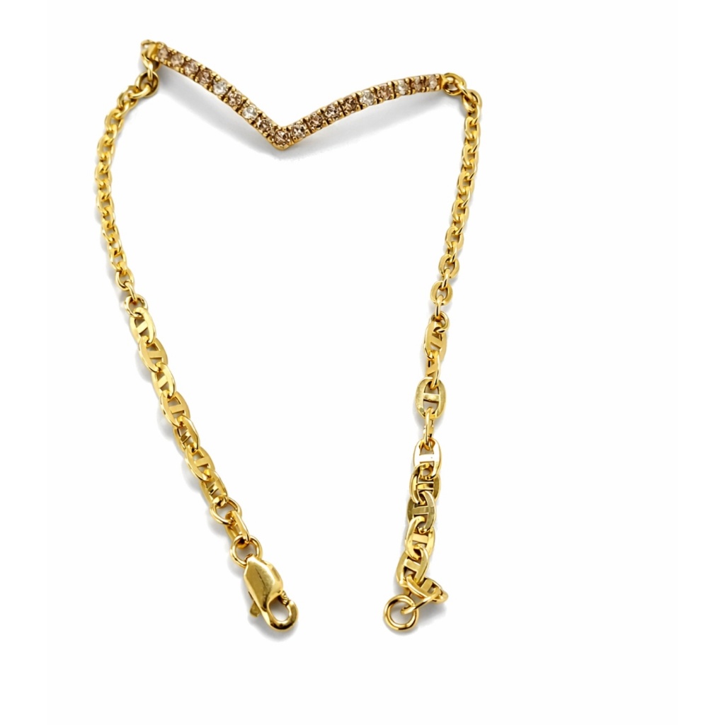 Gelang emas berlian model nagita aurel kadar 10k