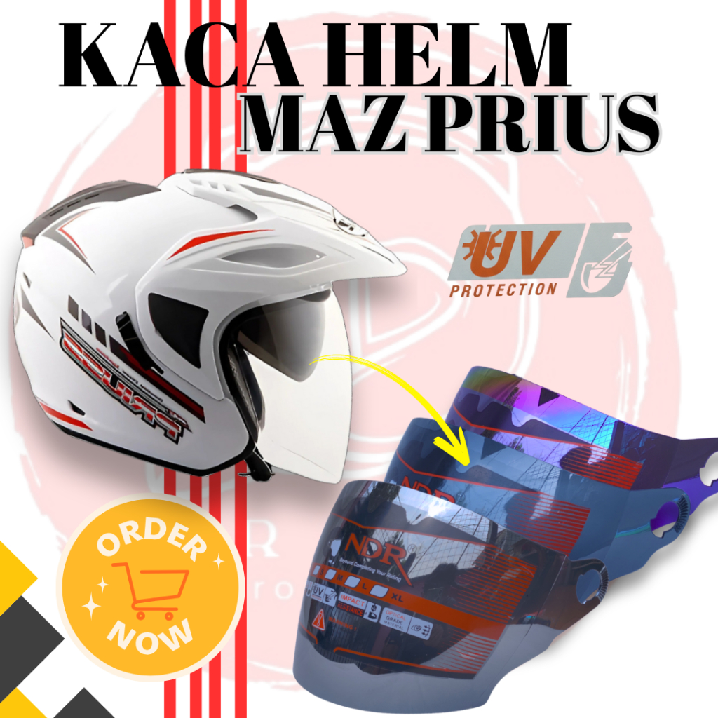 kaca Visor helm helmet MAZ PRIUS NDR ClearView – Kaca Helm NDR Anti-Silau dan Jernih Vog