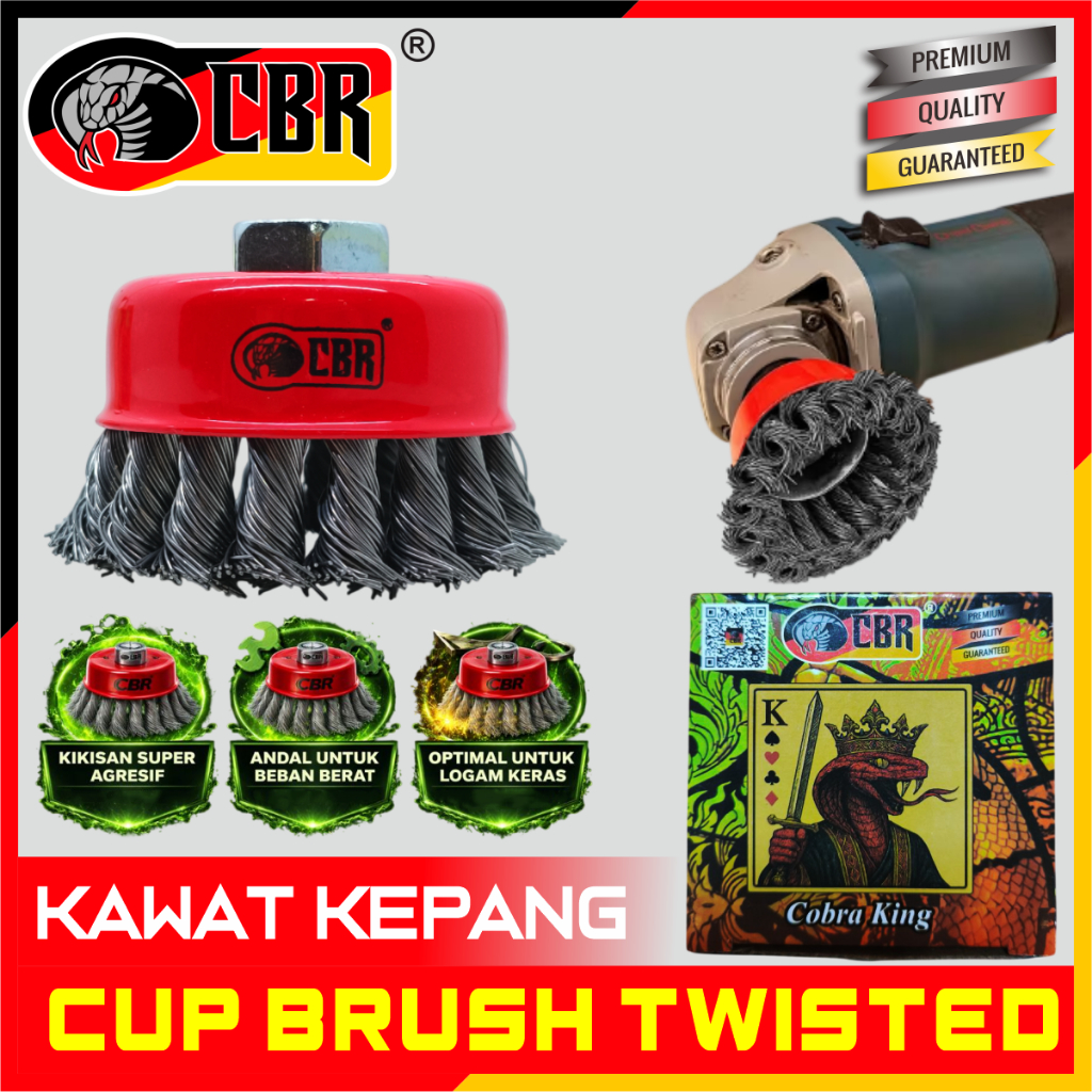 CBR COBRA KING Cup Brush Kepang / Cup Brush Twisted - Sikat Kawat Mangkok COBRA KING