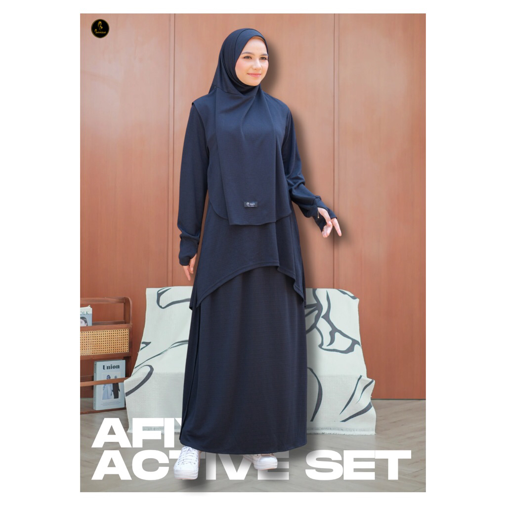 Butterfly Hijab - Afiyah Active Set | Set Olahraga Syar’i Wanita Hijab Sport , Atasan & Celana Rok