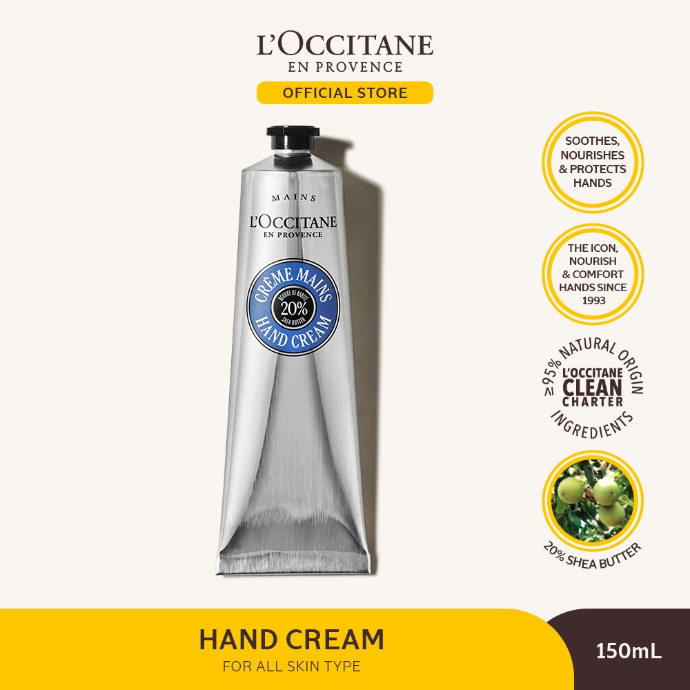 L'Occitane Karit Hand Cream 150ml - Krim Tangan Shea Butter Aroma Melati Melindungi Kulit Kering