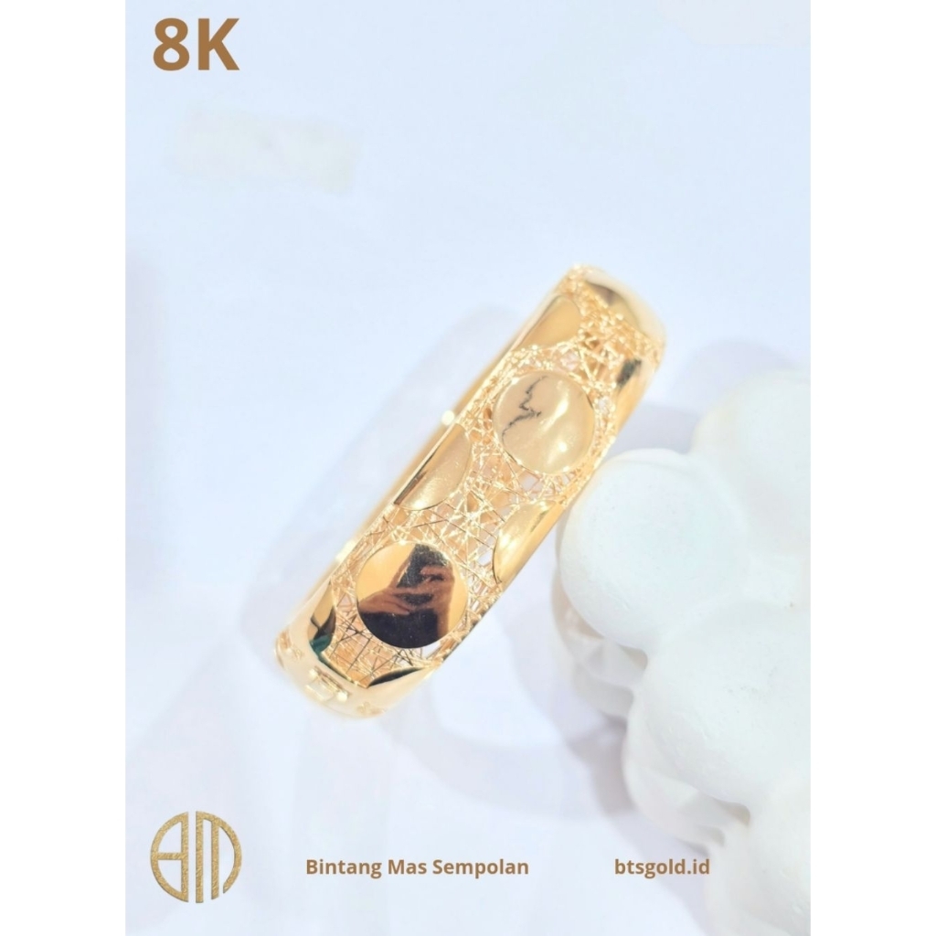 Gelang Bangle Model-CHNL Permata Hitam Emas Asli