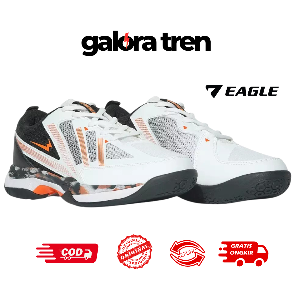 Eagle ZEPHYR PUTIH/HITAM - Sepatu Badminton