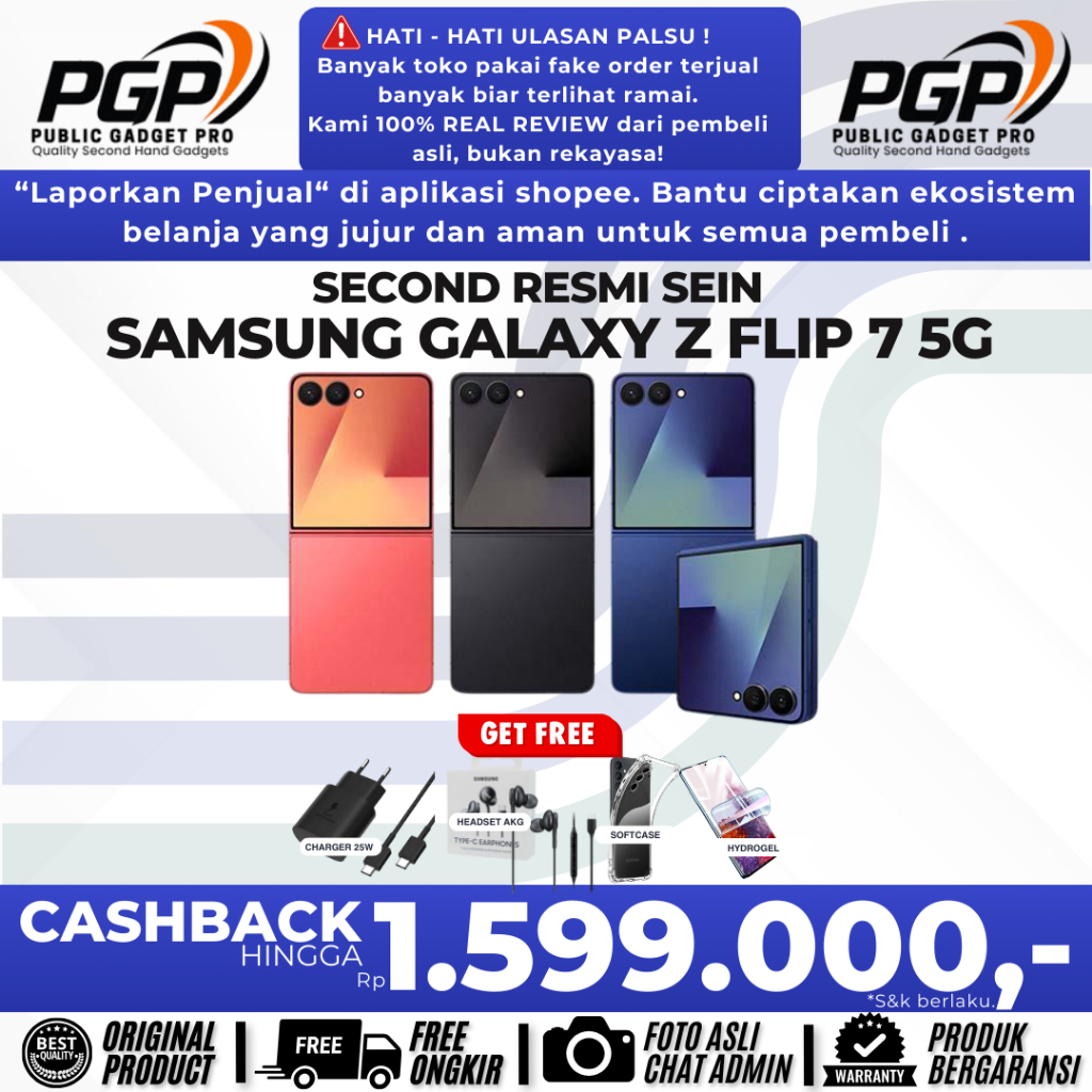 SEIN | Samsung Galaxy Z Flip 7 5G | Z Flip 6 5G | Z Flip 5 5G 512GB 256GB Second
