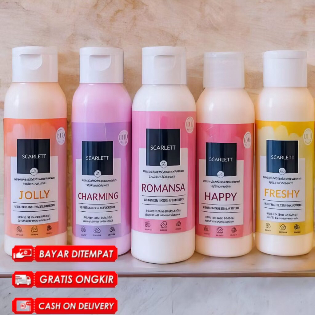 Paket 5 pcs Scarlett body lotion mini 30ml 60ml random original loving happy fantasia charming jolly