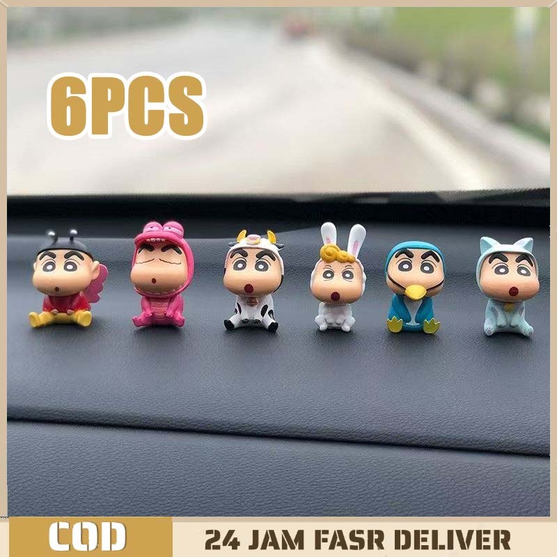 6pcs/1set Crayon Shinchan Miniatur Shinchan Figure Crayon Shinchan Miniatur Sinchan