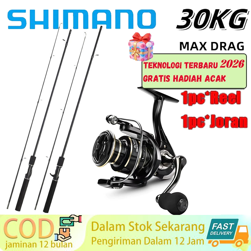 SHIMANO Carbon Lure Ultralight Spinning Rod 1.65-2.1M Joran Pancing Set 30Kg Reel Pancing Murah Kuat