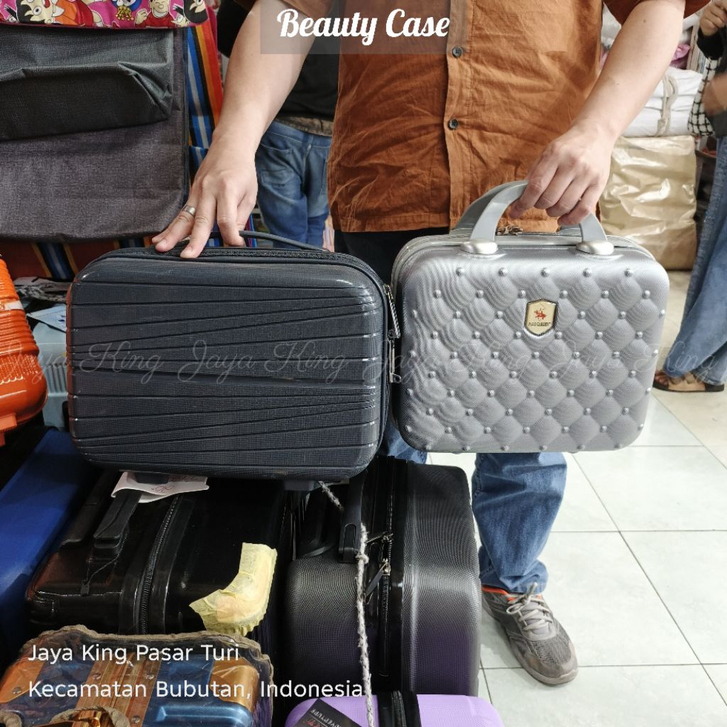 Beauty Case 14 Inch Polo Premium Koper Kabin Fiber Mini Travel Bag