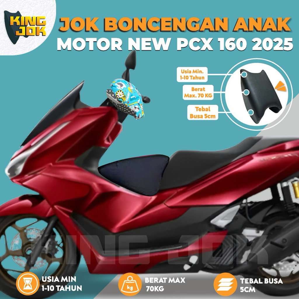 KING.JOK Jok Motor Anak Boncengan Depan NEW PCX 160 Roadsync 2025 Kursi Dudukan Portable Matic